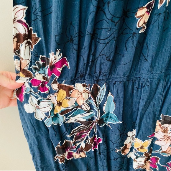 Xhilaration Floral Print Maxi Dress Blue Sz Medium - Picture 8 of 12